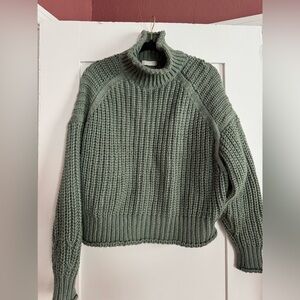 Women's Green Turtleneck Sweater